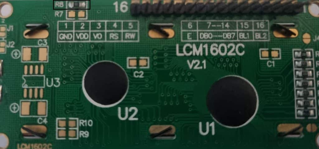 backlight current limiting resistor